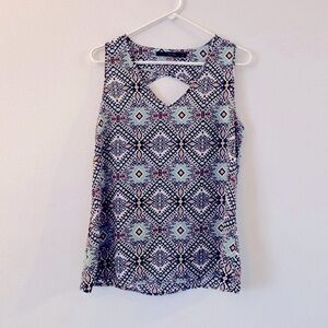 Fun 2 Fun Bosley Patterned Tank Top - Aztec